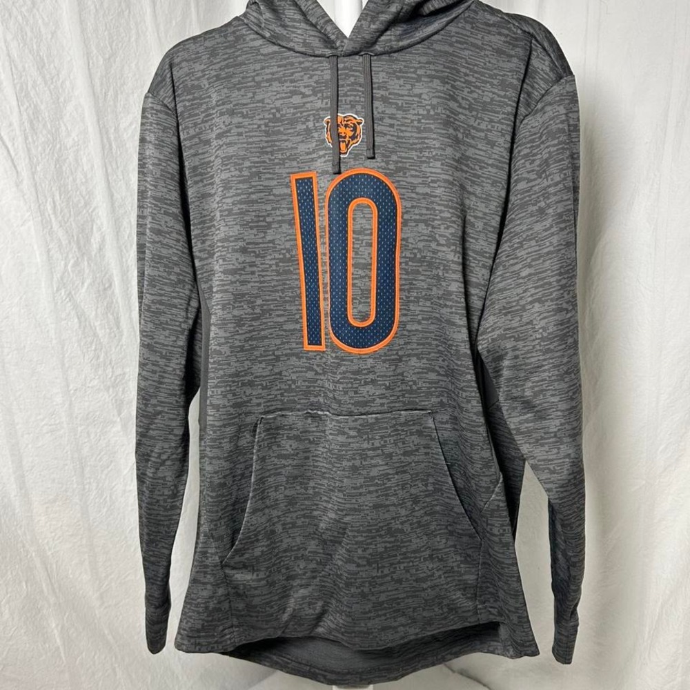 Chicago Bears Mitch Trubisky #10 Hoodie Mens Gray medium‎ Football Sweatshirt
